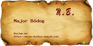 Major Bódog névjegykártya